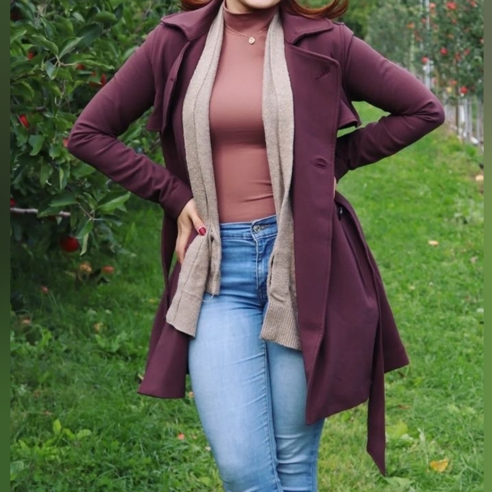 ABERCROMBIE & FITCH DRAPEY TRENCH COAT - "DARK BROWN" (MUAVE)